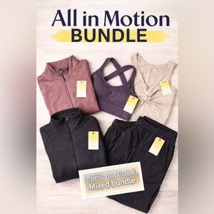 All In Motion 5 Pc Mixed Bundle NWT Activewear Lot MSRP $20–$40 Each Size Small